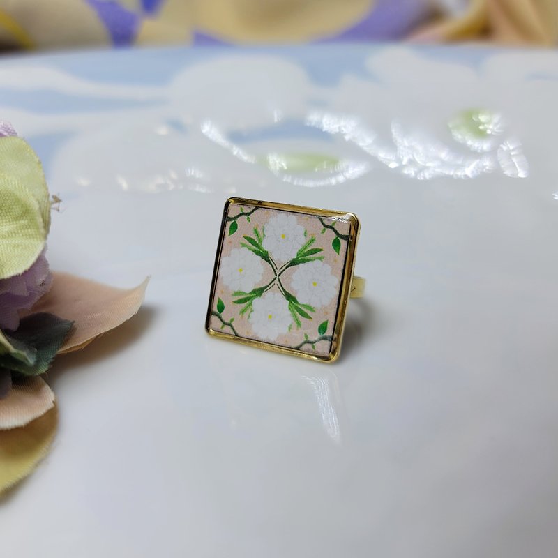 Xiaoman Solar Terms Tile Handmade Ring Badge Pin - แหวนทั่วไป - ทองแดงทองเหลือง หลากหลายสี
