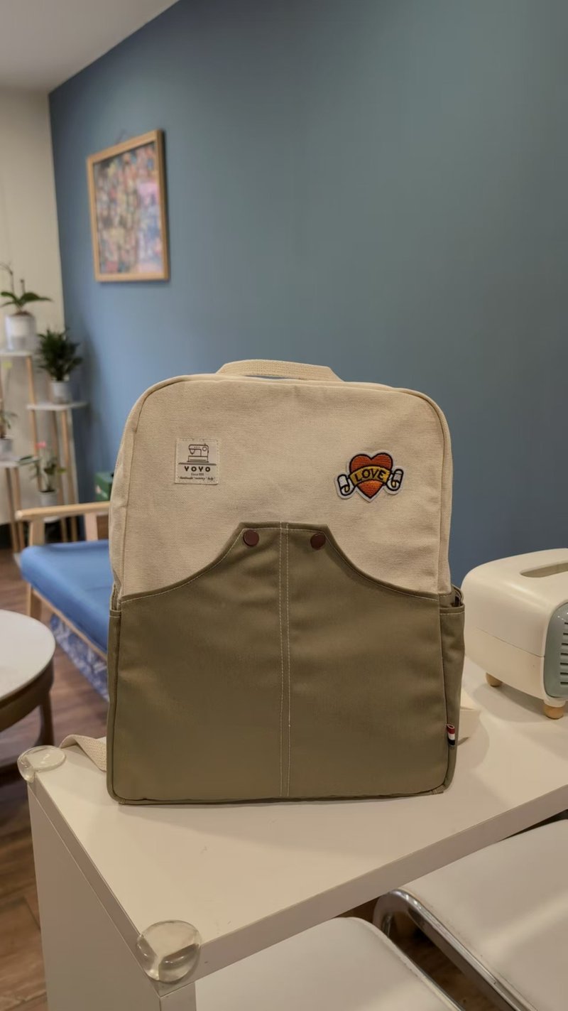 (YOYO Cultural and Creative) City Ranger Backpack Backpack Beige and Khaki - กระเป๋าเป้สะพายหลัง - วัสดุอื่นๆ 