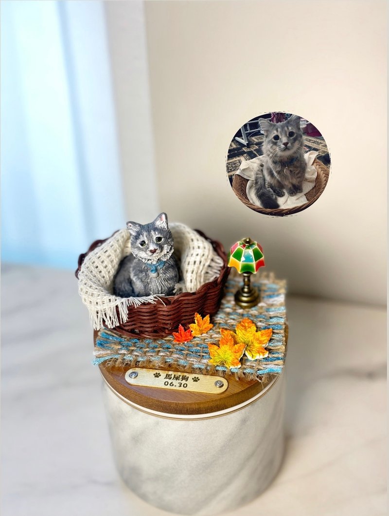 | Custom | Warm Cat Bed | Handmade Clay Pet Memorial Gift - อื่นๆ - ดินเหนียว ขาว