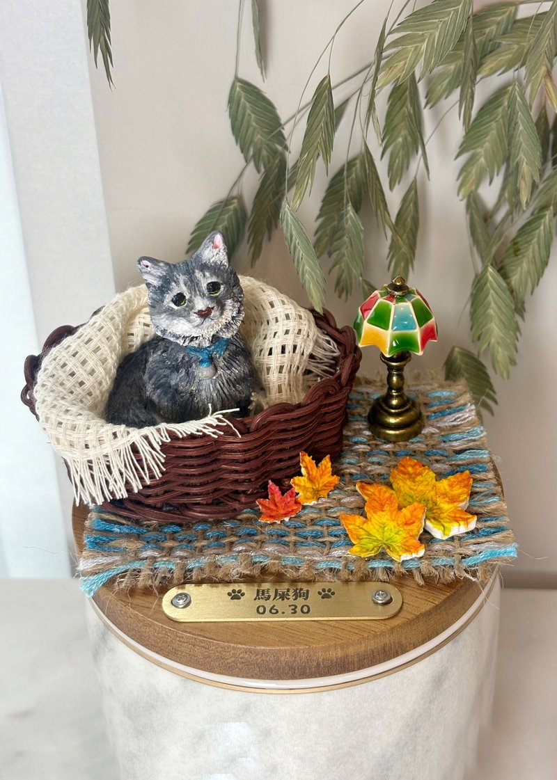 | Custom | Warm Cat Bed | Handmade Clay Pet Memorial Gift - Other - Clay White