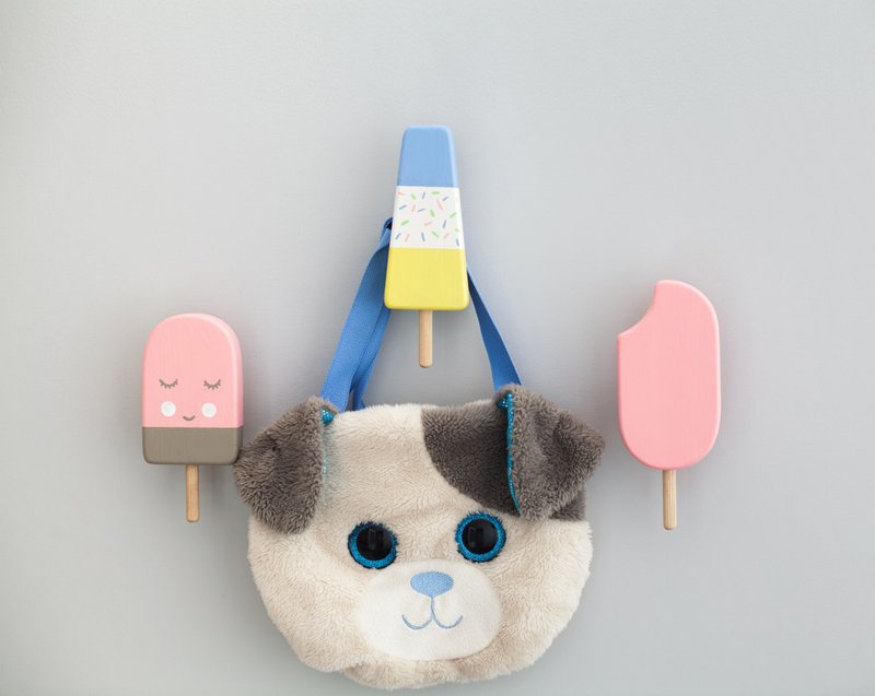 Ice cream wall hooks for baby clothes, cute baby wall hooks, coat rack, Decor - 兒童家具 - 木頭 