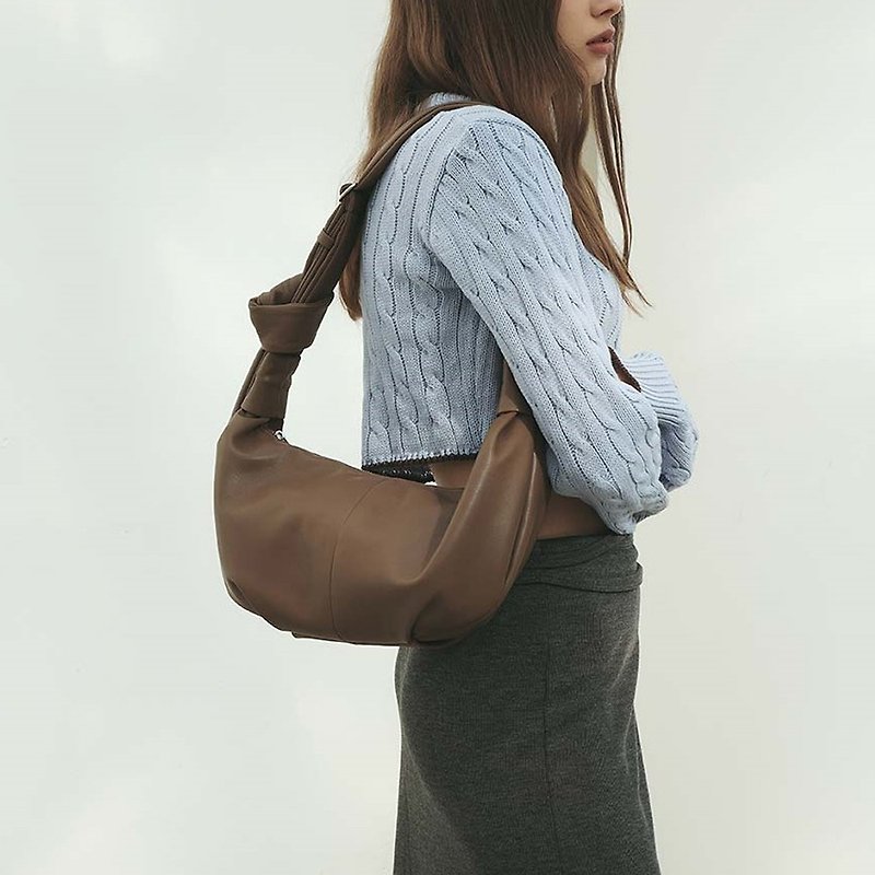韓國製 MUR Shell Bag Vegan Leather 包包 (Ash Brown) - 側背包/斜背包 - 環保材質 