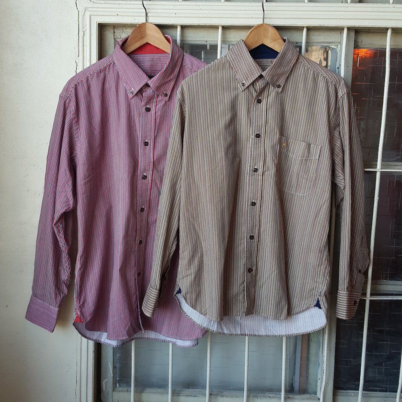 【純棉】復古燈芯絨細緻印花襯衫 - 男襯衫/休閒襯衫 - 棉．麻 紫色