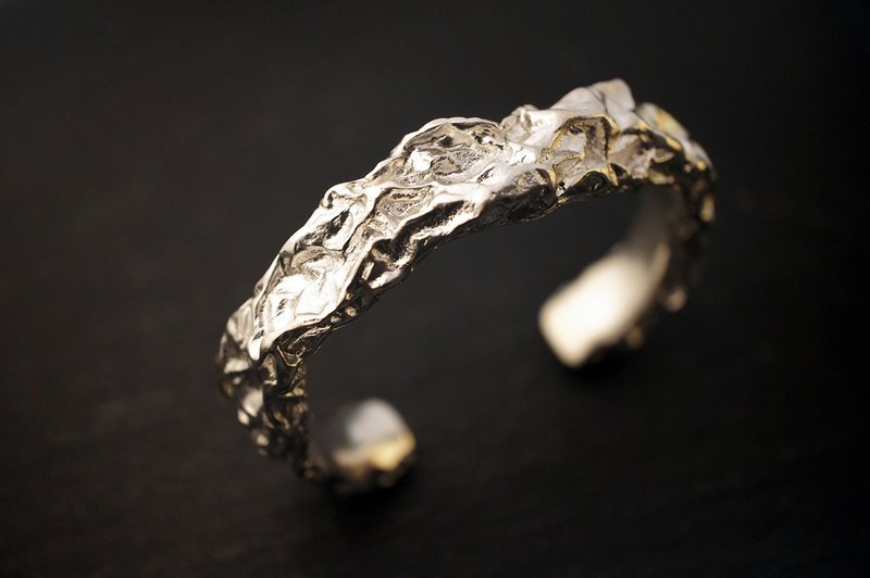 925 銀皺褶手鐲 (MW B1001) - 手鍊/手環 - 純銀 銀色