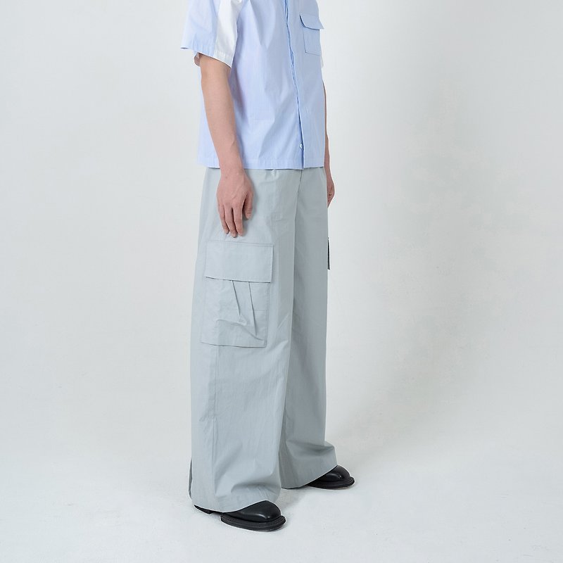 Two-piece cargo floor-length pants - Men's Pants - Cotton & Hemp Gray