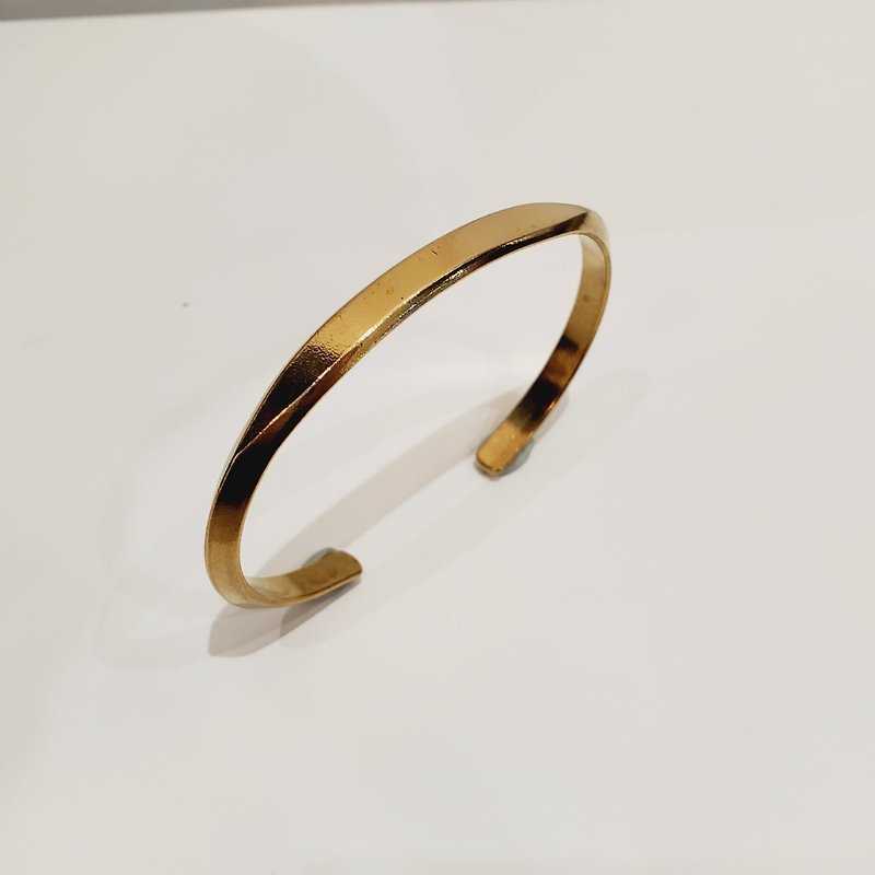 【活動手環】黃銅切面手環 - 手鍊/手鐲 - 銅/黃銅 金色
