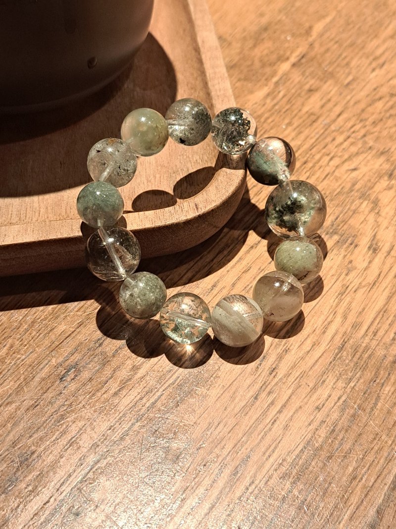 全異象色調 綠幽靈 設計款水晶手鏈手串 - 手鍊/手環 - 水晶 綠色