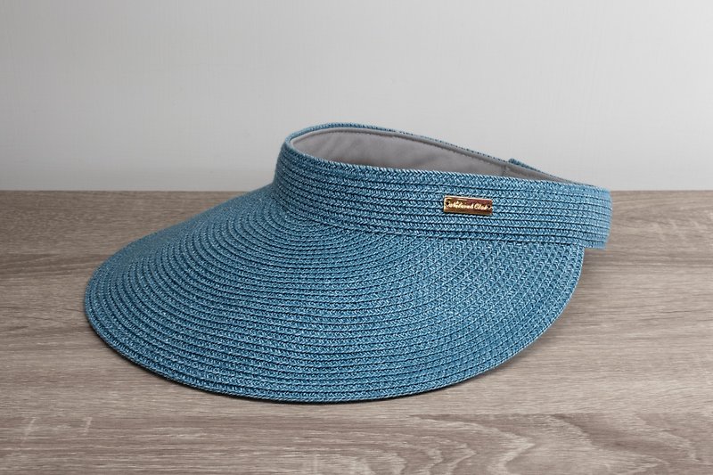 Empty top sun hat - denim blue paper thread woven made in Taiwan - หมวก - กระดาษ สีน้ำเงิน