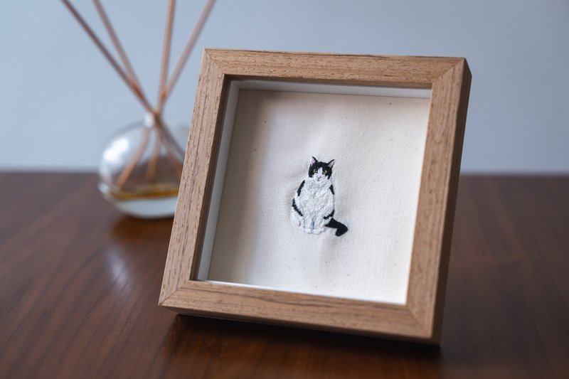 寵物肖像刺繡 連畫框 - 擺飾/家飾品 - 繡線 