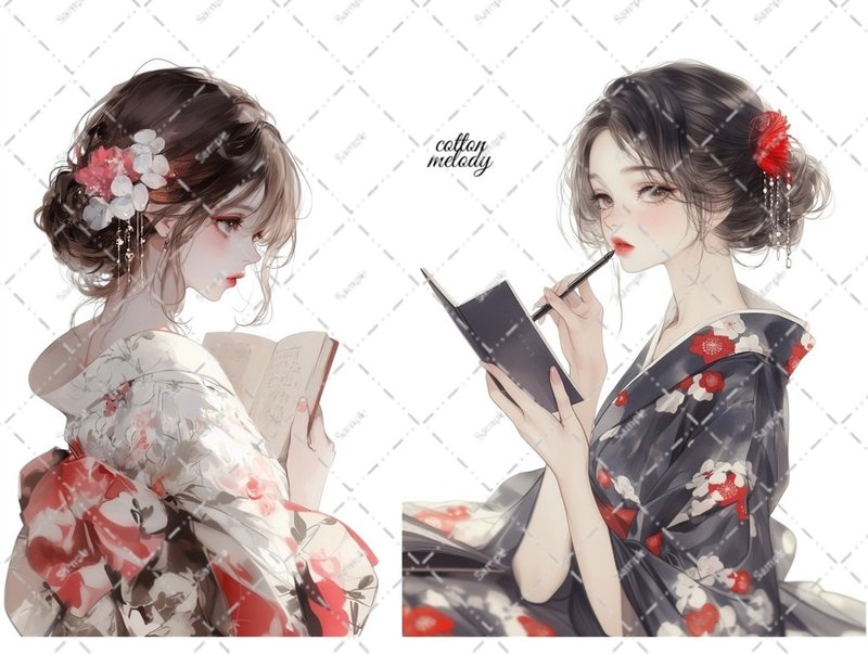 original sticker no.6318 人物ステッカー オリジナルステッカー 人物ステッカー 女の子ステッカー オリジナル人物ステッカー - 貼紙 - 紙 