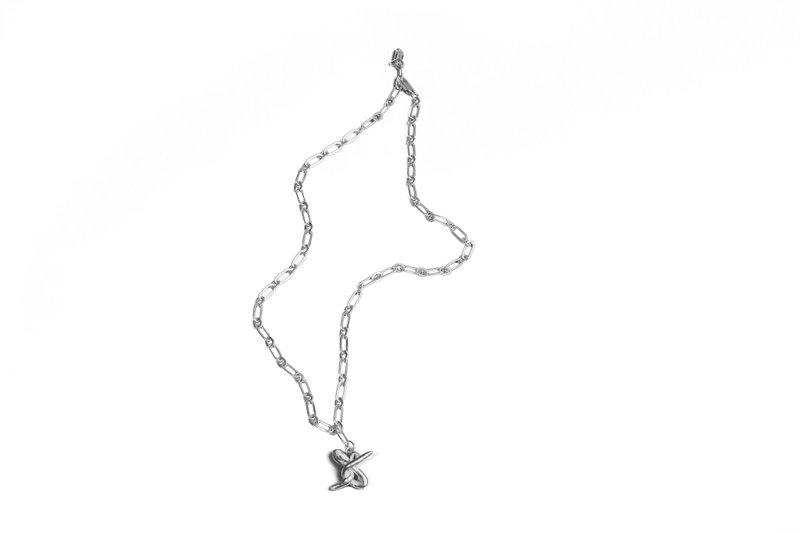 Knot Alphabet NecklaceSilver 99.99 / X / - 項鍊 - 純銀 銀色
