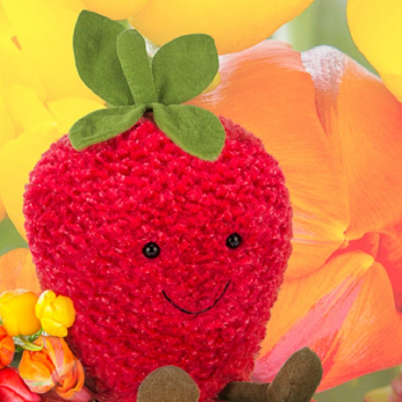 Jellycat Amuseable Strawberry - ตุ๊กตา - เส้นใยสังเคราะห์ สีแดง