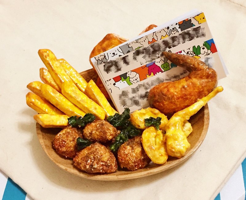 Fried food assortment business card/photo holder (fried food can be customized) ((randomly send a mysterious gift for over 600)) - แฟ้ม - ดินเหนียว หลากหลายสี