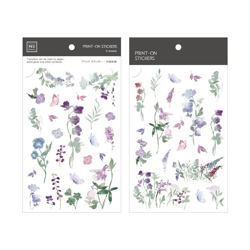 【Print-On Stickers 轉印貼紙】no.157-月夕晨花 | 花草系列 - 貼紙 - 其他材質 紫色