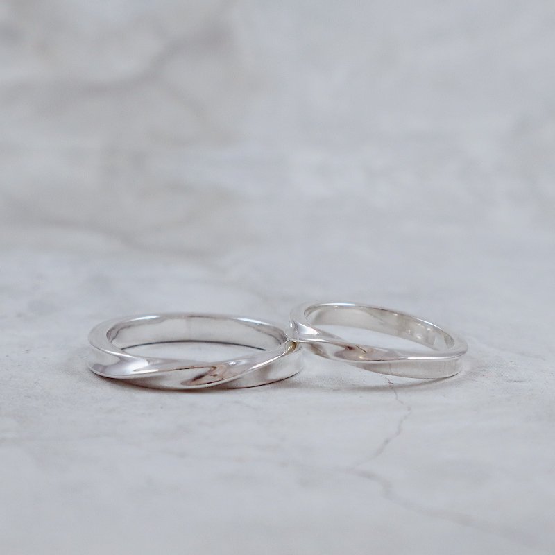 Spiral concave arc/variation・Metalwork Silver・Wedding ring pair・One person group - Metalsmithing/Accessories - Sterling Silver 