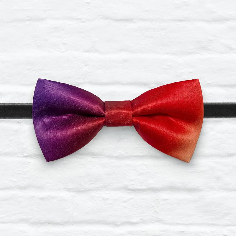 Style 0395 日落漸變-紫紅印花 婚禮 宴會 簡約 隆重 兄弟領結 - 領結/領巾 - 聚酯纖維 紅色