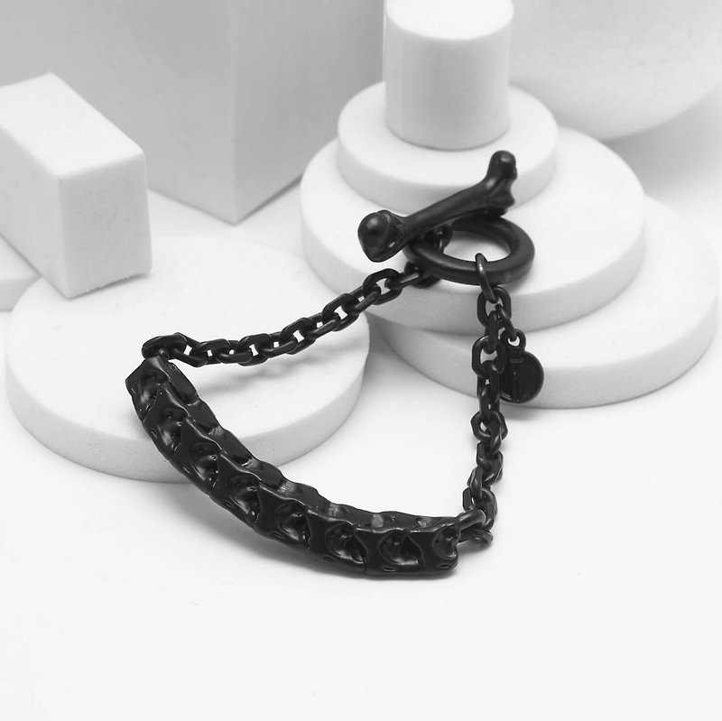 Recovery Snake Bone Bracelet (Black) - Bracelets - Other Metals Black