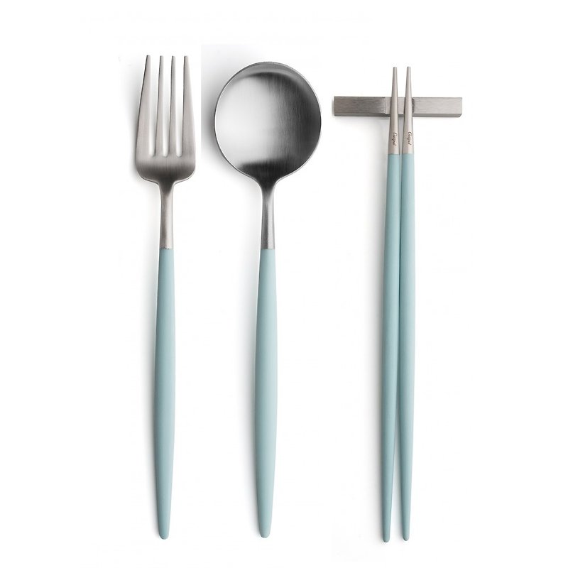 GOA TURQUOISE MATTE 3 PIECES SET (TABLE SPOON/ TABLE FORK/ CHOPSTICKS) - Cutlery & Flatware - Stainless Steel Blue