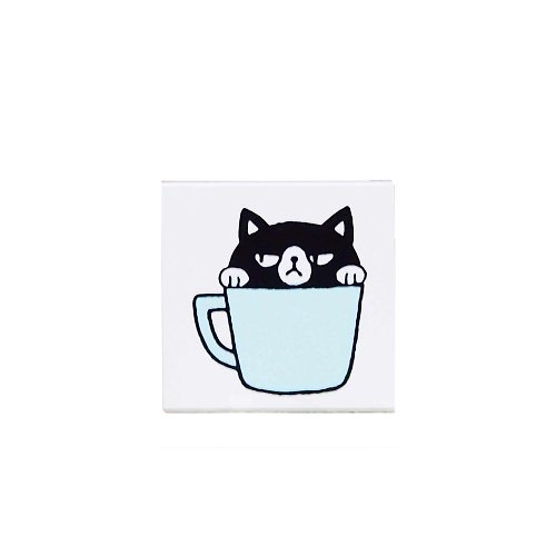 KODOMO NO KAO 台灣經銷 (能藝) 【KODOMO NO KAO】森林系職人 木印章 茶杯黑貓空白