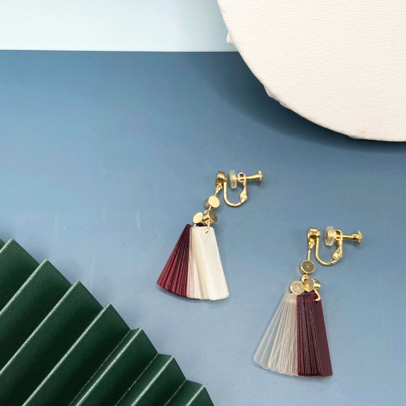 原創ART DECO-14KGF耳環 日本風格耳環 氣質耳環 母親節禮物 - 耳環/耳夾/耳骨夾 - 貴金屬 咖啡色