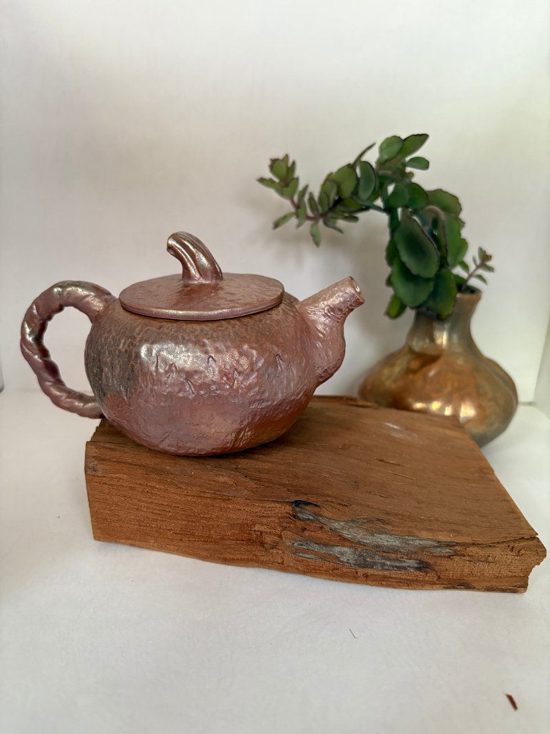 柴燒金銀彩茶壺 - 茶壺/茶杯/茶具 - 陶 