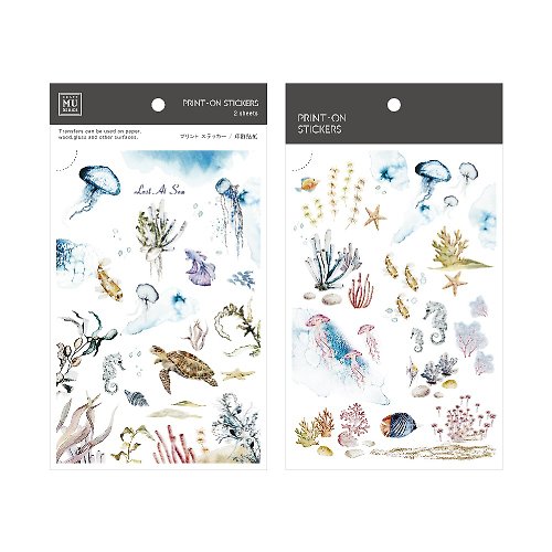 MU 【Print-On Stickers 轉印貼紙】no.98.沁藍深海 | 插畫師系列