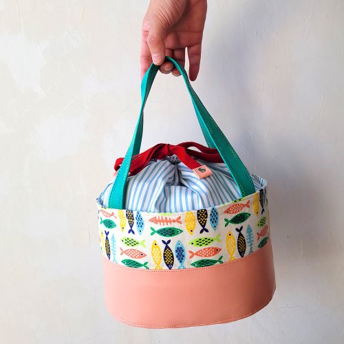 ANITAJEWEL 【北歐風-小魚】免水洗餐袋 保溫保冷袋 保溫袋 防水便當袋