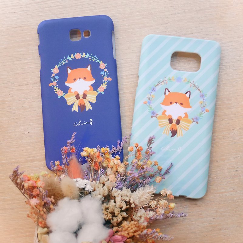 Out-of-print wreath small fox phone case / ChiaBB TPU matte soft shell multicolor - เคส/ซองมือถือ - พลาสติก สึชมพู