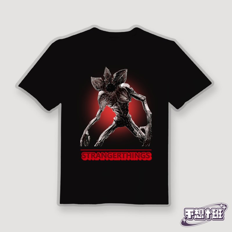 Demogorgon Stranger Things cultural and creative clothes T-shirt black T children's clothing pure cotton moisture-wicking and cool - Men's T-Shirts & Tops - Cotton & Hemp Multicolor