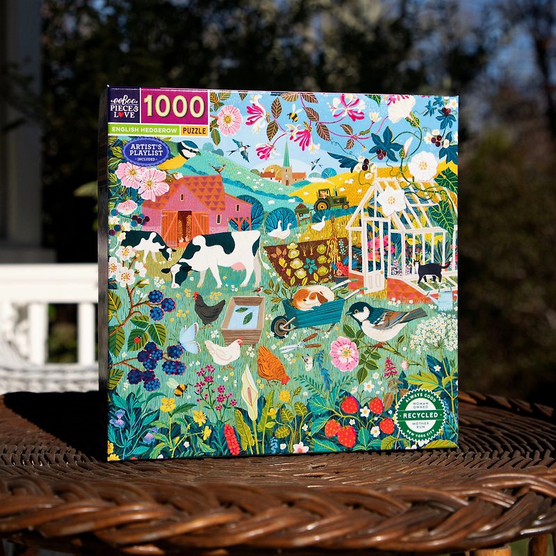 eeBoo 1000 Piece Puzzle- English Hedgerow 1000 Piece Puzzle - เกมปริศนา - กระดาษ 