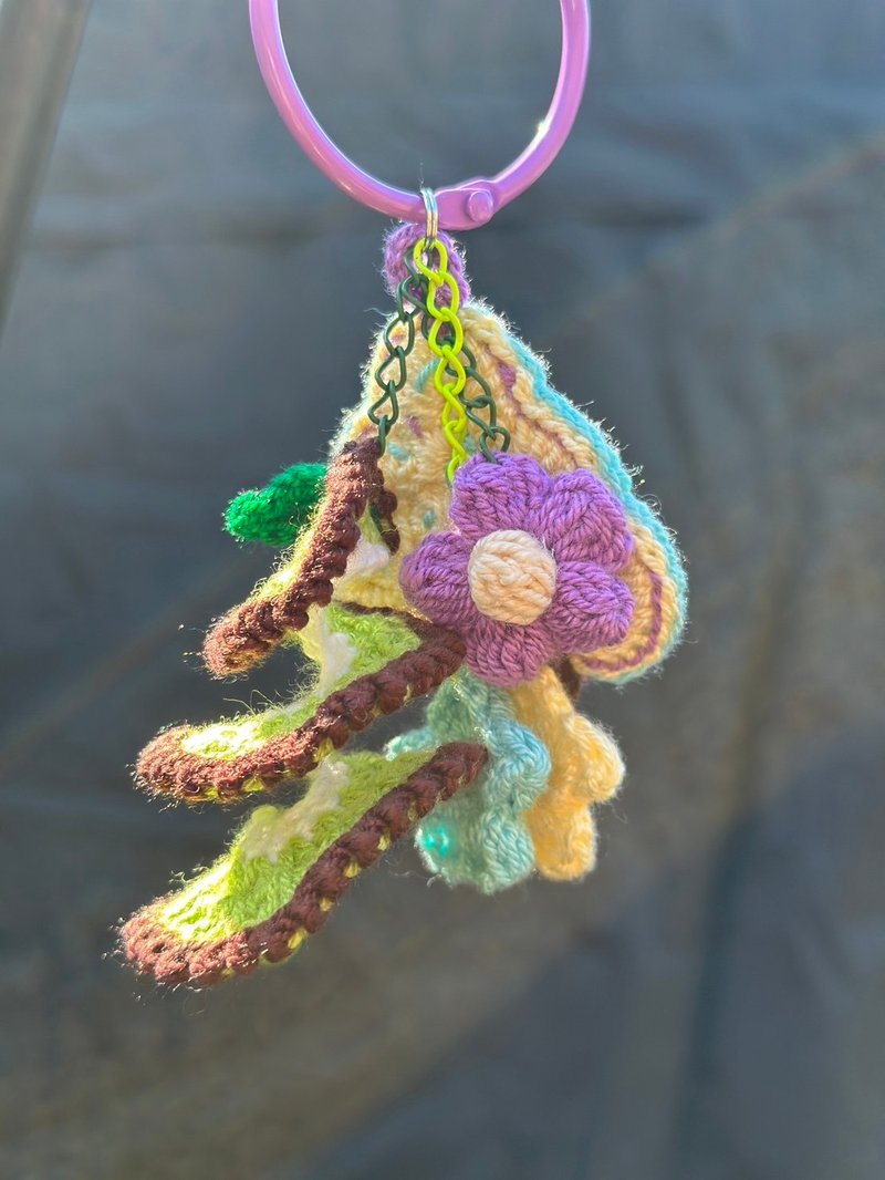 Fruit leather keychain/Hand-knitted - Keychains - Cotton & Hemp 