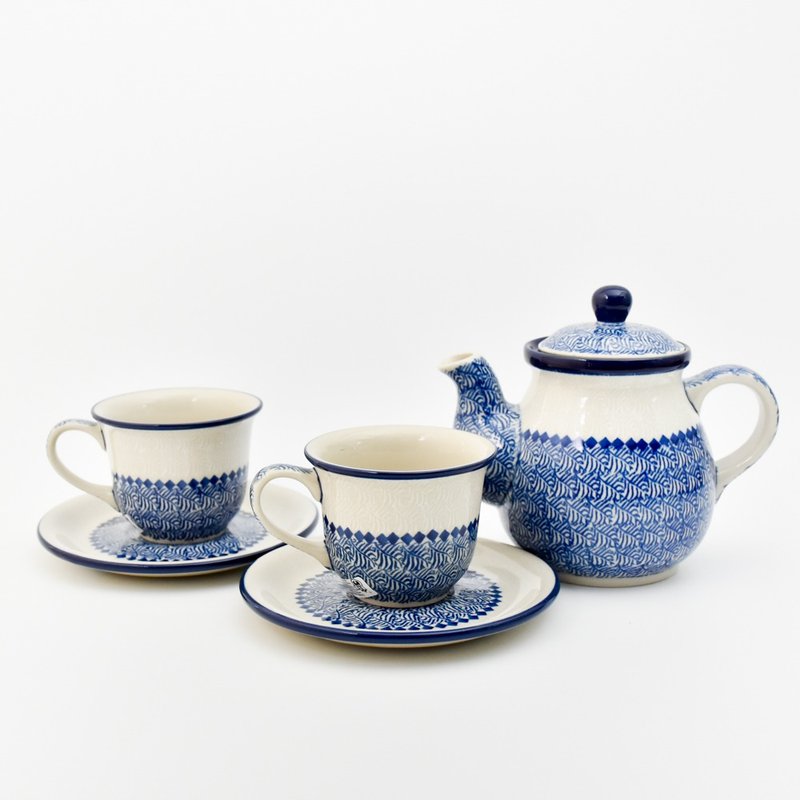 波蘭手工陶杯壺組(1壺2杯組) - 茶壺/茶杯/茶具 - 陶 