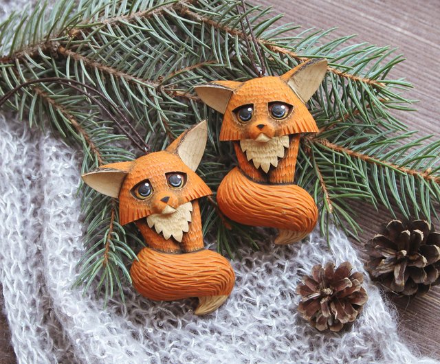 Cute Mini Totem Fox Toys Craft Ornament Home Desktop Decors Gifts