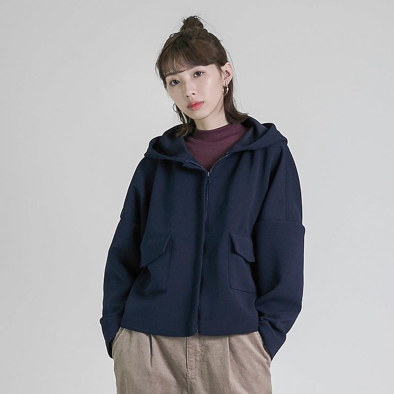 Loop_loop air short coat _8AF309_ navy - Women's Casual & Functional Jackets - Cotton & Hemp Blue
