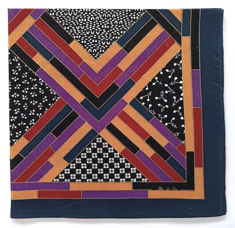 Beatiful Japanese Pattern Bandana, 18 x 18 inches, Japanese fabric Furoshiki, - 手帕 - 棉．麻 紅色