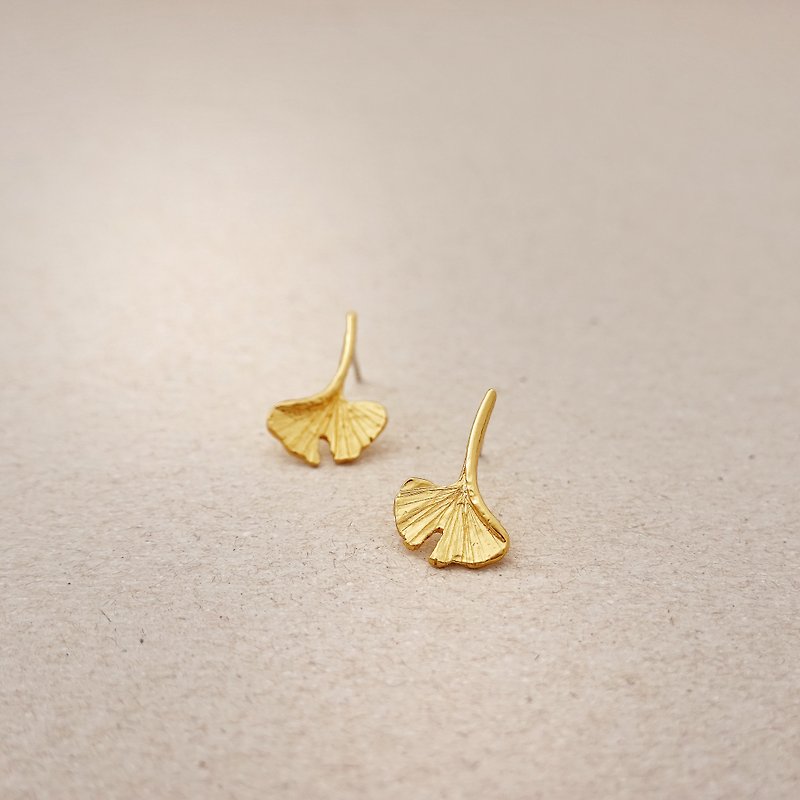 Ginkgo | Autumn and winter limited edition ginkgo earrings - Earrings & Clip-ons - Sterling Silver 