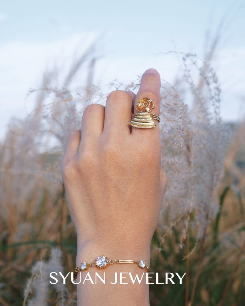 SYUAN JEWELRY|Golden Tree—鍍18K鋯石金樹戒指 - 手鍊/手環 - 其他金屬 
