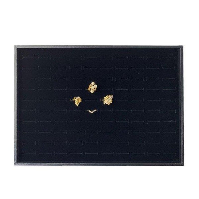 Tray Accessory case Holds 100 rings - กล่องเก็บของ - ผ้าฝ้าย/ผ้าลินิน สีดำ