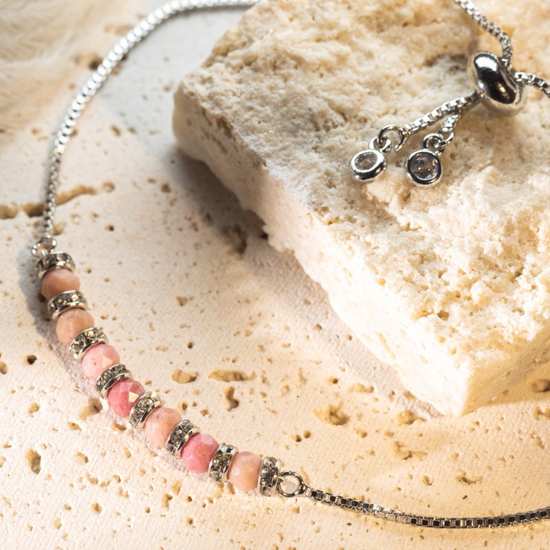 【Can be customized】Natural Crystal・Stone Bracelet│Sister Gift・Girlfriend・Lucky Jewelry - Bracelets - Crystal Red