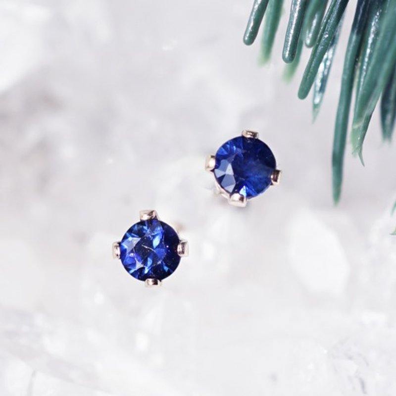 Blue Sapphire 3mm Stud Earrings Odetta - Earrings & Clip-ons - Gemstone Blue