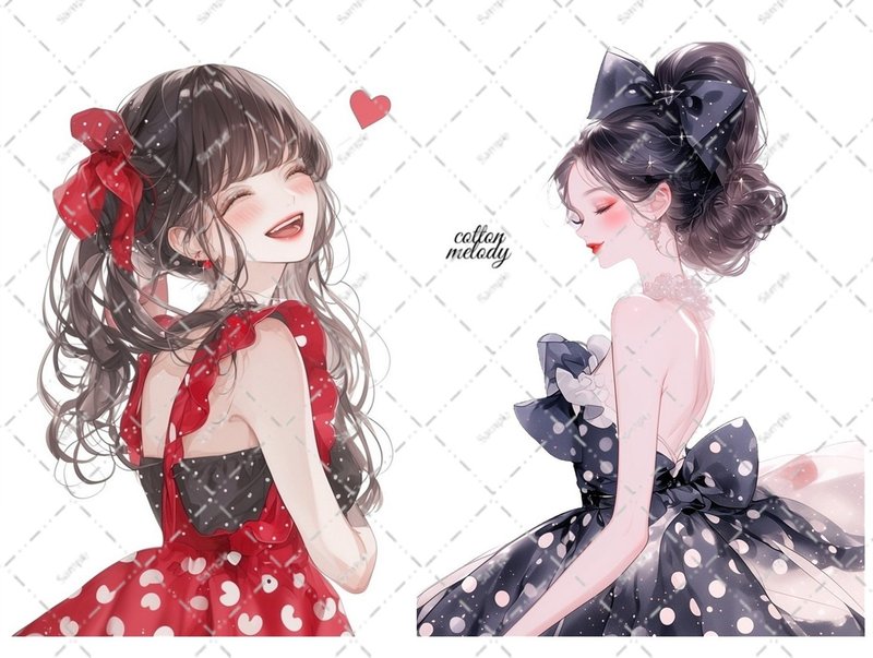 original sticker no.6347 人物ステッカー オリジナルステッカー 人物ステッカー 女の子ステッカー オリジナル人物ステッカー - 貼紙 - 紙 