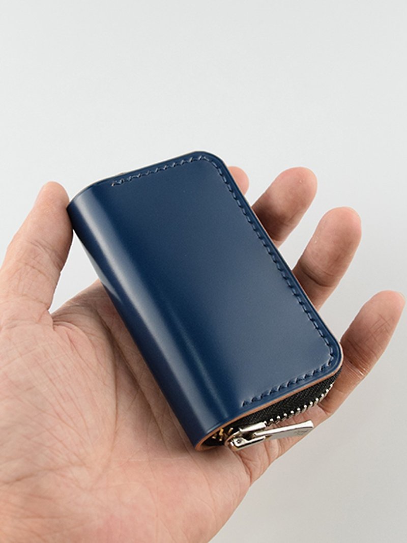 Zipper car key bag, multi-model universal mini key storage bag, multi-functional coin purse, cordovan leather handmade - ที่ห้อยกุญแจ - หนังแท้ หลากหลายสี