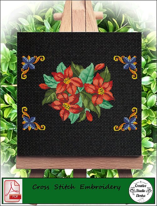 CreativeStudioElenka Vintage Cross Stitch Scheme Bouquet 5 - PDF Embroidery Scheme