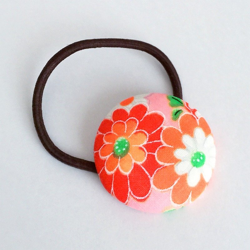Hair elastic with Japanese Traditional Pattern, Kimono (Large) - Hair Accessories - Other Materials Pink