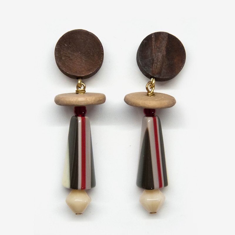 Modern Stripe Earrings - Beige - Earrings & Clip-ons - Acrylic Brown