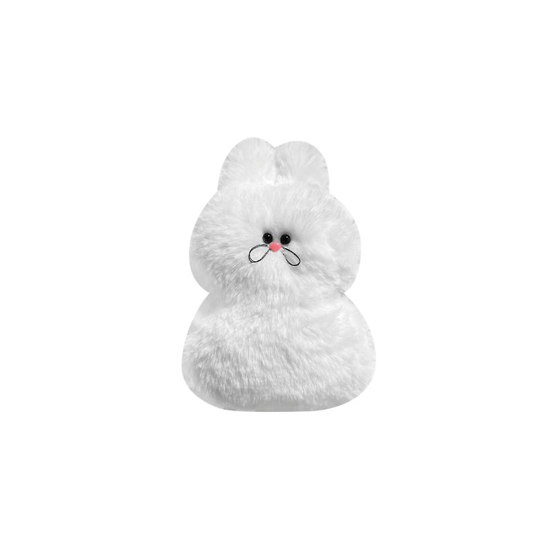 Snow bunny-ping (White) Doll Keyring - 鑰匙圈/鎖匙扣 - 棉．麻 白色