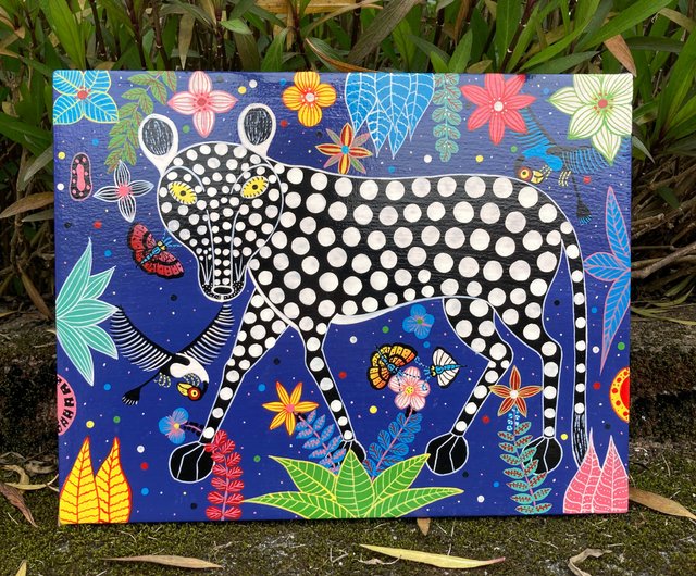 ティンガティンガ アフリカ tingatinga 絵画 ポップアート 60×60 Animal circle 1 』Big-Tingatinga by Mteko 60*60cm | Duka La