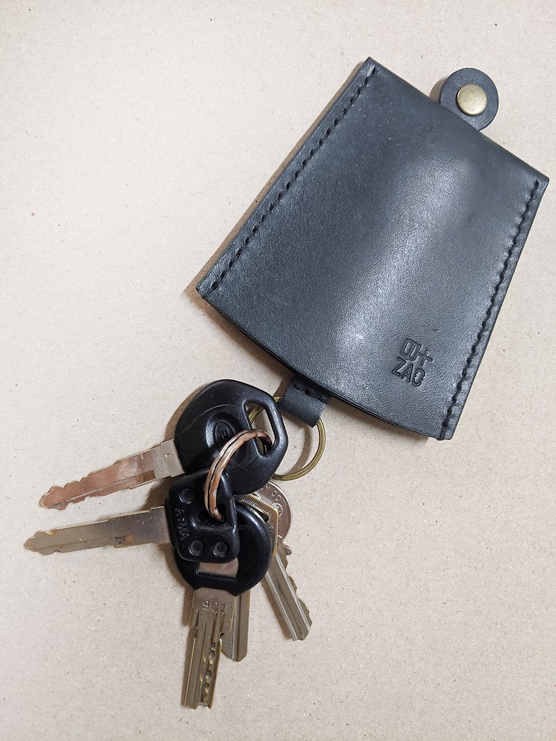 Key case (including English printing/4 colors) - ที่ห้อยกุญแจ - หนังแท้ สีดำ