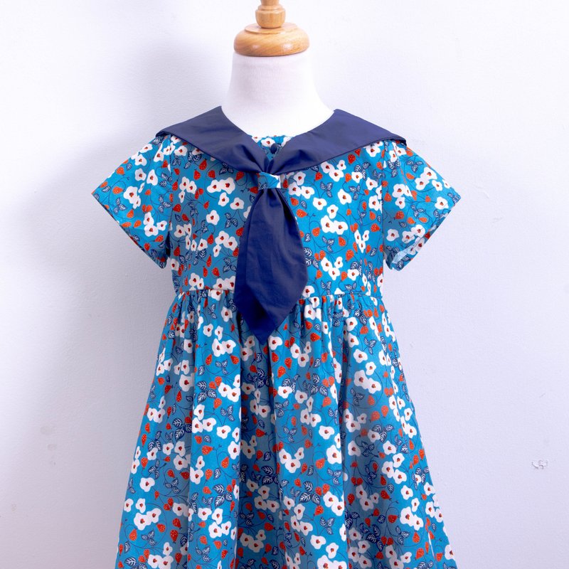 [Children] Classic Sailor Ocean – Versailles Manor White Wild Berry - Skirts - Cotton & Hemp Blue