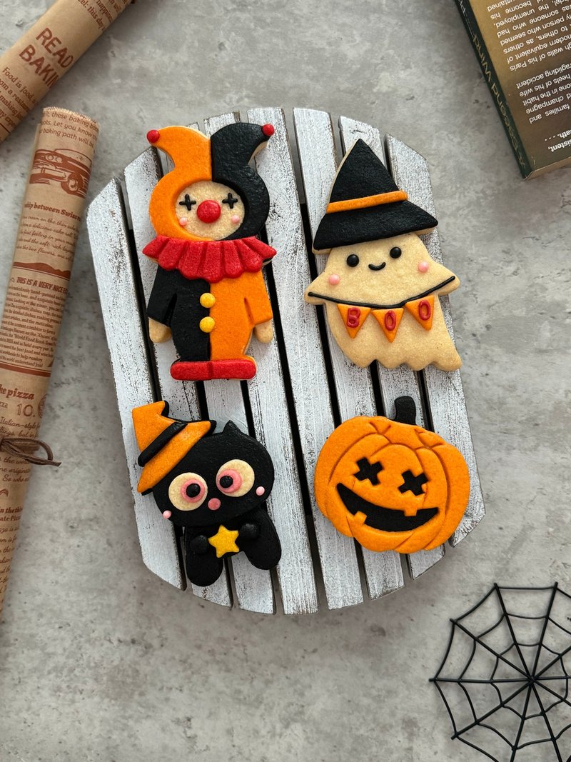 Ships on 10/28. Halloween cookies. Joker 4-piece set. S-cookie original - คุกกี้ - อาหารสด หลากหลายสี